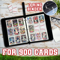 Classeur de cartes à collectionner à 9 pochettes, en cuir PU, rechargeable, avec 50 pages et fermeture éclair, pour collection de cartes