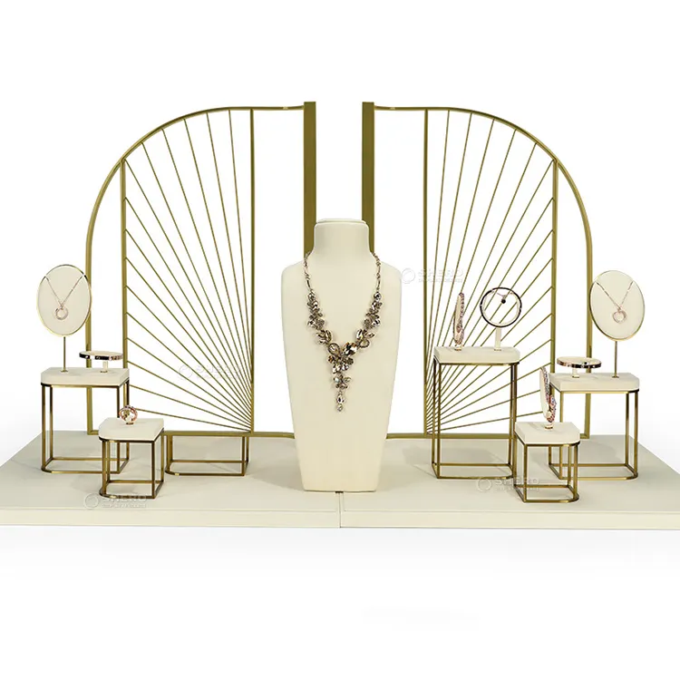 Bijoux modernes affichage collier buste pendentif collier anneau boucle d'oreille support bijoux fenêtre affichage accessoires ensembles