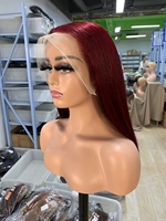 Perruques Bob 99J en cheveux humains Remy couleur naturelle, avec frontal en dentelle 13*4 à double trame, pour l'Europe et les États-Unis