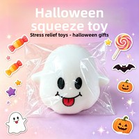 Jouet Squishy Fantôme Mignon en Plastique à Remontée Lente, Anti-Stress et Décompression, Cadeau de Fête, Vente en Gros, Halloween, 14+