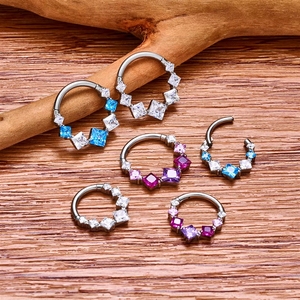 <span class=keywords><strong>Piercing</strong></span> de <span class=keywords><strong>Aro</strong></span> para Septum y Nariz de Titanio G23 16G, Joyería para <span class=keywords><strong>Mujer</strong></span>, Pendiente de Oro con Circonita Cúbica (CZ) para Hélice, Daith, Tragus, Cartílago, Concha - Product Image 3