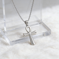 Collier Pendentif Croix Ankh Égyptienne en Cuivre Pur 99,99 % à l'Effet Biologique Magnétique, Bijou de Mode Hip-Hop, Vente en Gros