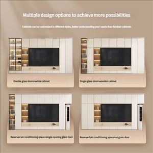 Meuble TV au profil fin, design moderne mural, support flottant de luxe, meuble de salon en bois - Product Image 5