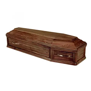 Wholesale Coffin Cover Funeral Products Solid Wood Europe Burial Coffins Funeral Supplies Cremation Coffin For Adult
