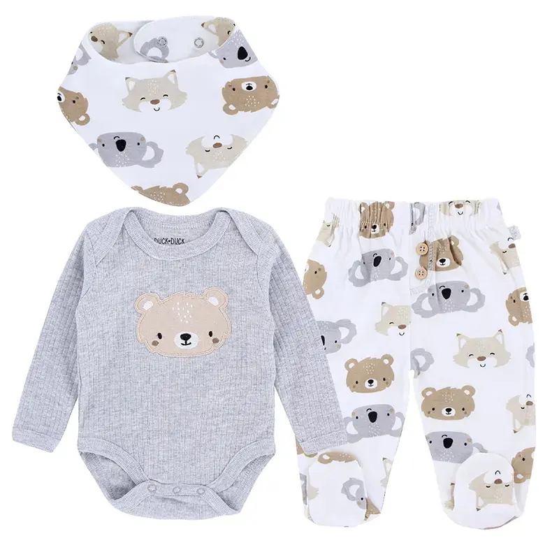 Индивидуальный высококачественный удобный комплект одежды для новорожденных, 100% хлопковые штаны, нагрудники, детские комбинезоны