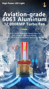 มาใหม่หลอดไฟหน้ารถยนต์ LED H7ท่อทองแดงสามท่อหลอดไฟ LED H4กำลังสูง130วัตต์12โวลต์กันน้ำได้ IP68 13000lm ติดตั้งอเนกประสงค์ - Product Image 3