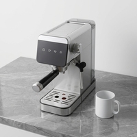 Machine à café semi-automatique en acier inoxydable avec contrôle numérique, extraction sous pression de 15 bars - Utilisation à domicile et au bureau