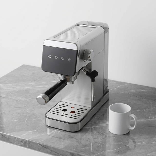 15 bar Pressure Extraction Semi-Automatic Stainless Steel Coffee Machine with Digital Control-Home & Office Use