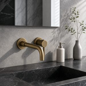 Robinet de salle de bain mural anti-traces de doigts <span class=keywords><strong>AMAXO</strong></span>, luxueux, pour lavabo, eau chaude et froide - Product Image 3