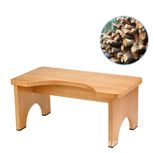 Solid Wood Toilet Stool 16.5x6.5 Inches <b>Foldable</b> Bathroom <b>Step</b> Squat Support For Colon Health - Product Image 3