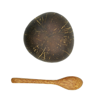 Tazón para batidos de cáscara de coco Natural de cocina al por mayor logotipo personalizado gratis madera Matcha ensalada fruta Coco Kava tazón para comida