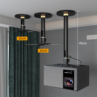 Support de projecteur de plafond réglable de 15 à 45 cm avec passage de câbles interne, capacité de 10 kg, compatible avec le projecteur X50 ultra TITAN NOIR