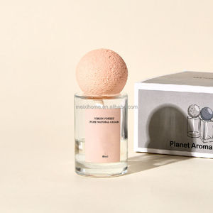 Venta al por mayor de botellas difusoras de vidrio transparente vacías de 80 ml con tapa de bola de diatomeas para aceites aromáticos - Product Image 5