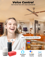Controlador de ventilador de techo inteligente de velocidad WiFi Tuya, interruptor de luz inteligente con temporizador, compatible con Alexa/Google Home APP Remote