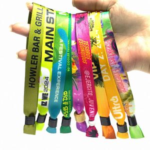 Disposable Wristband Custom Eco-Friendly Woven Polyester Bracelets With Non-Toxic Logo <b>Wrist</b> Bands - Product Image 1