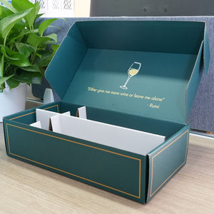 Op Maat Gemaakte Luxe Matzwarte Stijve Kartonnen Liquor Set Verpakkingsdozen Champagne Whisky Rode Wijnflessen Glazen Papieren Geschenkdoos - Product Image 3