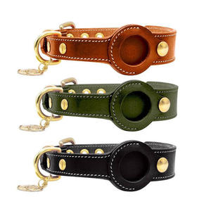 Collar de cuero para mascotas con ranura para rastreador, rastreador antideslizante para perros, cubierta de cuero, collar de posicionamiento para perros - Product Image 2