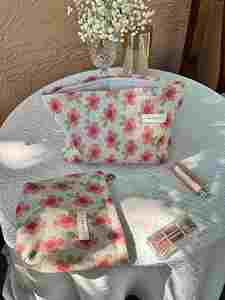 Meilleures ventes : Trousse de maquillage promotionnelle écologique à motif floral, petite trousse de rangement pour sac à main - Product Image 2