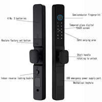 Serrure de porte intelligente avec cylindre européen, Wi-Fi Tuya, empreinte digitale biométrique, entrée sans clé, Cerradura Inteligente, porte coulissante en aluminium