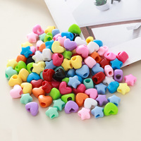 Perles Cœur et Étoiles à Grand Trou de 15 mm pour Suspendre au Sac, Accessoire de Porte-clés, Fabrication de Bijoux Faits Main à Enfiler Soi-même