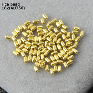 בתפזורת זהב אמיתי זהב 18 קראט a750 זהב צהוב חרוז 2 מ "מ ממצאים חרוזים אורז עבור צמיד - Product Image 6