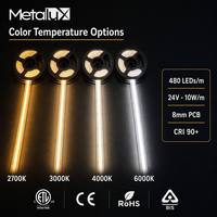 Barres lumineuses LED COB 320 rouleaux à rouleaux 12V/24V, ultra lumineuses, CRI élevé, bande souple flexible, Plug & Play, dimmables, 5m de long, pour éclairage d'ambiance intérieur