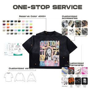 T-shirt da <span class=keywords><strong>uomo</strong></span> personalizzata all'ingrosso in 100% cotone, stampa DTG, grafica streetwear, girocollo <span class=keywords><strong>a</strong></span> costine oversize, pesante, per <span class=keywords><strong>uomo</strong></span> - Product Image 5