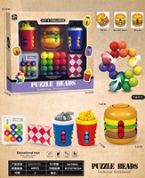 Jouet sensoriel éducatif, cube magique, puzzle à billes, jouet anti-stress, spinner sensoriel pour soulager le stress et l'anxiété, jeu de balle pour les doigts