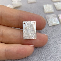 Pendentifs et breloques religieux en nacre naturelle, représentant Jésus et la Vierge de Guadalupe, pour la fabrication de bijoux, bracelets et colliers