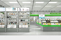 27-ZXiCS Présentoirs de Magasin K-beauty Écologiques avec Lumières LED Personnalisables et Finition Stratifiée pour Conception de Magasin de Soins de la Peau