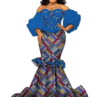 Robe de mariée Dashiki pour femmes africaines, grande taille, longue, à manches bouffantes, 1656