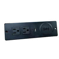 Cargador Inalámbrico con Enchufe Estadounidense, Regleta de Alimentación Empotrada para Escritorio, Sofá, Tomacorriente Integrado en Mesa, Cargador USB para Hotel, Tomacorriente para Muebles