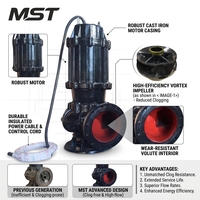Pompe submersible industrielle en acier inoxydable pour l'évacuation des eaux usées et des eaux boueuses