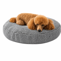 Nouveau Lit Rond de Luxe 2026 en Fausse Fourrure Douce pour Chiens et Chats, Lavable en Machine, Housse Amovible, Design Moderne et Tendance