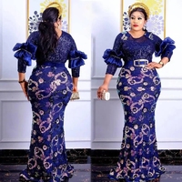 Robes de Soirée Longues Grande Taille pour Femmes Africaines, Robe Fourreau Sirène de Luxe Pailletée, Vêtement Ankara pour Dames