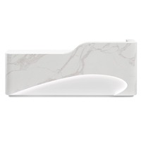 Prix d'usine Comptoir moderne minimaliste blanc long réception de coiffure de luxe pour boutique