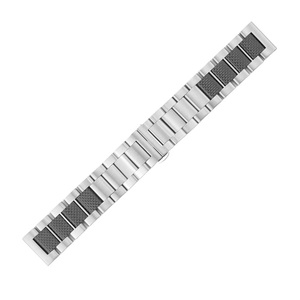 Bracelet de montre en acier inoxydable noir, bracelet de rechange à fermoir papillon pour tenue formelle - Product Image 2
