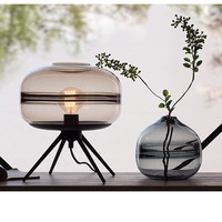 Lampe de table en verre nordique, moderne et minimaliste, lumière de nuit luxueuse, lampe de chevet décorative pour salon et chambre à coucher