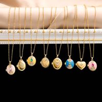 Kalung Liontin Foto Stainless Steel untuk Wanita, Minimalis Gaya Vintage Prancis, Anti Karat, Rantai Klavikula