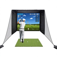 Filet de projection pour entraînement de golf, écran de simulateur de golf d'intérieur, filet d'entraînement de golf, taille 2,5x2,5m