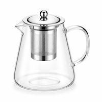 Théière en verre moderne avec infuseur, 550ml, 750ml, 950ml, pour thé en fleurs et thé en vrac, ensemble de préparation sécurisé