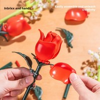 Blocs de construction, fleurs artificielles, lys, tulipes, pivoines, œillets, fleurs préservées, jouet éducatif, compatible avec les briques de marque