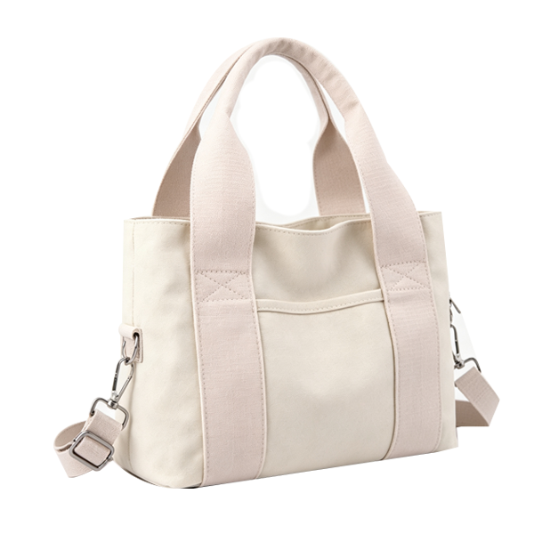 Multi-Pocket Canvas Tote Bag Large Capacity Work