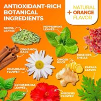 Thé détoxifiant doux saveur agrumes et cannelle sans caféine 25 sachets de thé Poids net 1,85 oz 52,5 g