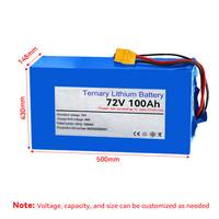 Batterie au lithium LiFePO4 à état solide 72V 100Ah pour système solaire domestique et vélo électrique avec durée de vie de 5000 cycles, garantie de 5 ans -22-45