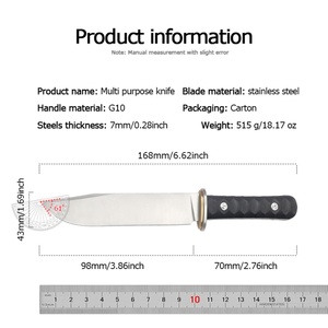 Couteau multifonctionnel Nirvana personnalisé avec manche en G10 et acier inoxydable, 34 cm, garantie 1 an pour usage DIY, ODM et OEM - Product Image 2