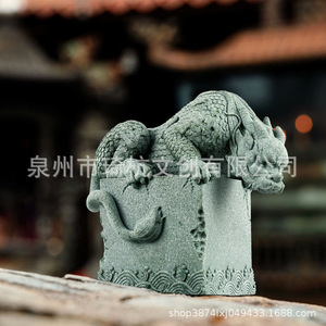 เครื่องประดับตราประทับหินลายมังกรแบบจีน สำหรับตกแต่งบ้าน โต๊ะทำงาน ของตกแต่งตู้ปลา หรือใช้เป็นที่ทับกระดาษ - Product Image 3