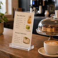 Support de menu de table en acrylique transparent, double face, porte-affiche de table, support de présentation de liste de prix pour restaurant, café