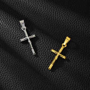 14K Vergoldete 316 Edelstahl PVD Kleine Kreuz-<span class=keywords><strong>Jesus</strong></span>-Halskette für Männer & Kinder mit Kastenkette Christliche Jubiläums-Geschenke - Product Image 2