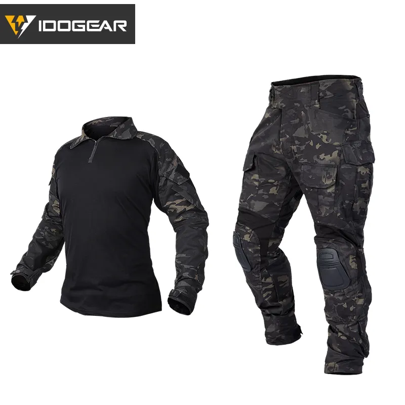 Idogear Mannen G3 Assault Camo Gen3 Camouflage Tactische Kleding Shirt Broek Uniform Tactisch Uniform Met Kniebeschermers Elleboogbeschermers